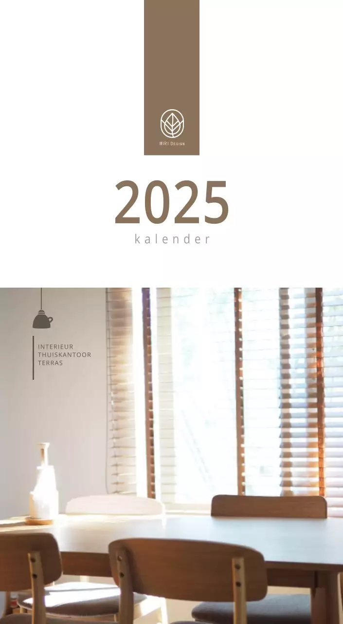 Beige minimalistische interieurkalender