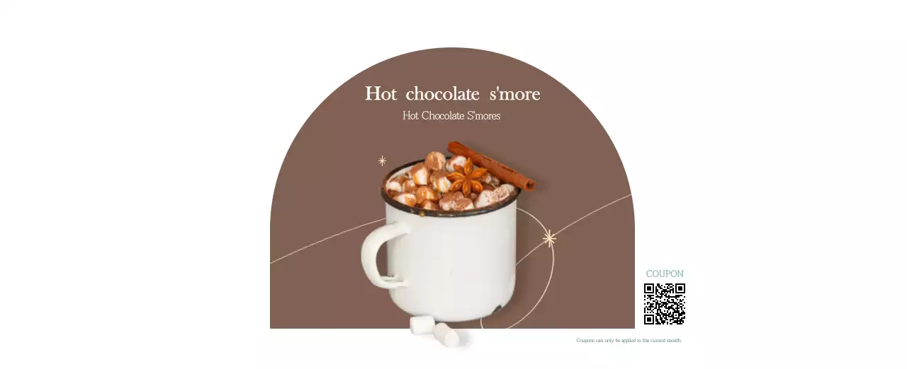 A modern cafe calendar with drink of the month recommendations