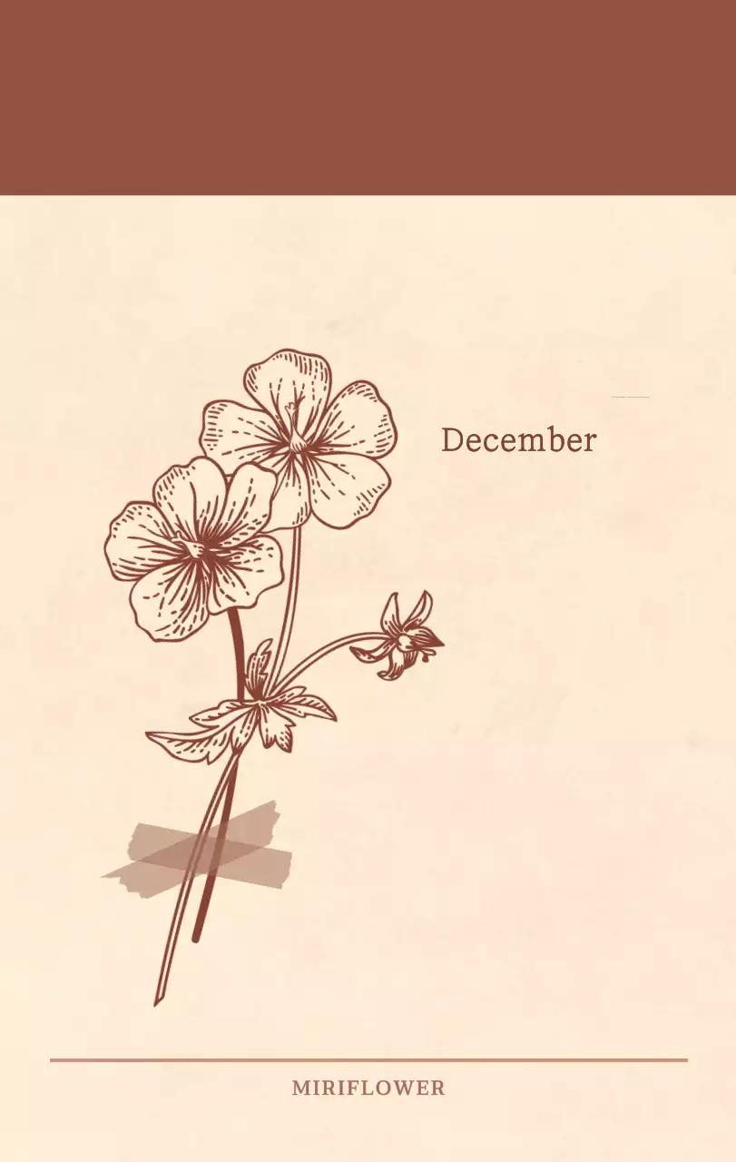 Kalender toko bunga sentimental dengan konsep kertas tenun berwarna coklat muda dan coklat