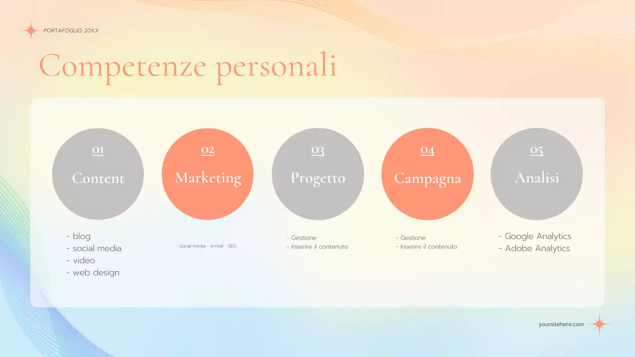 portfolio marketing elegante e pastello