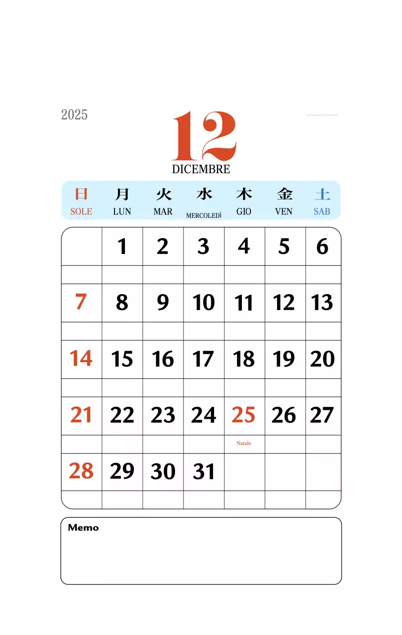Calendario della memoria di concezione retrò in rosso