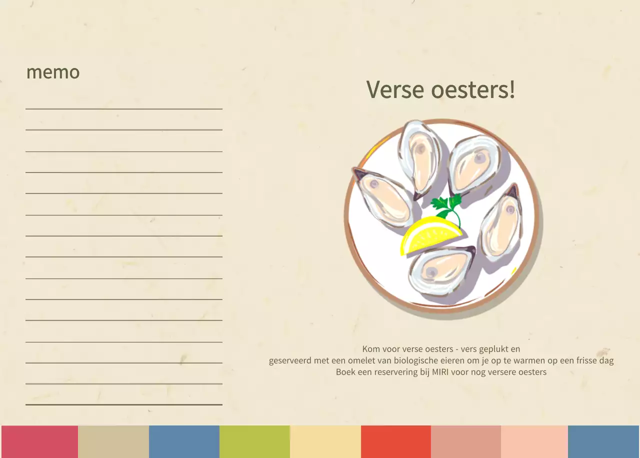 Beige Traditionele Eetkalender