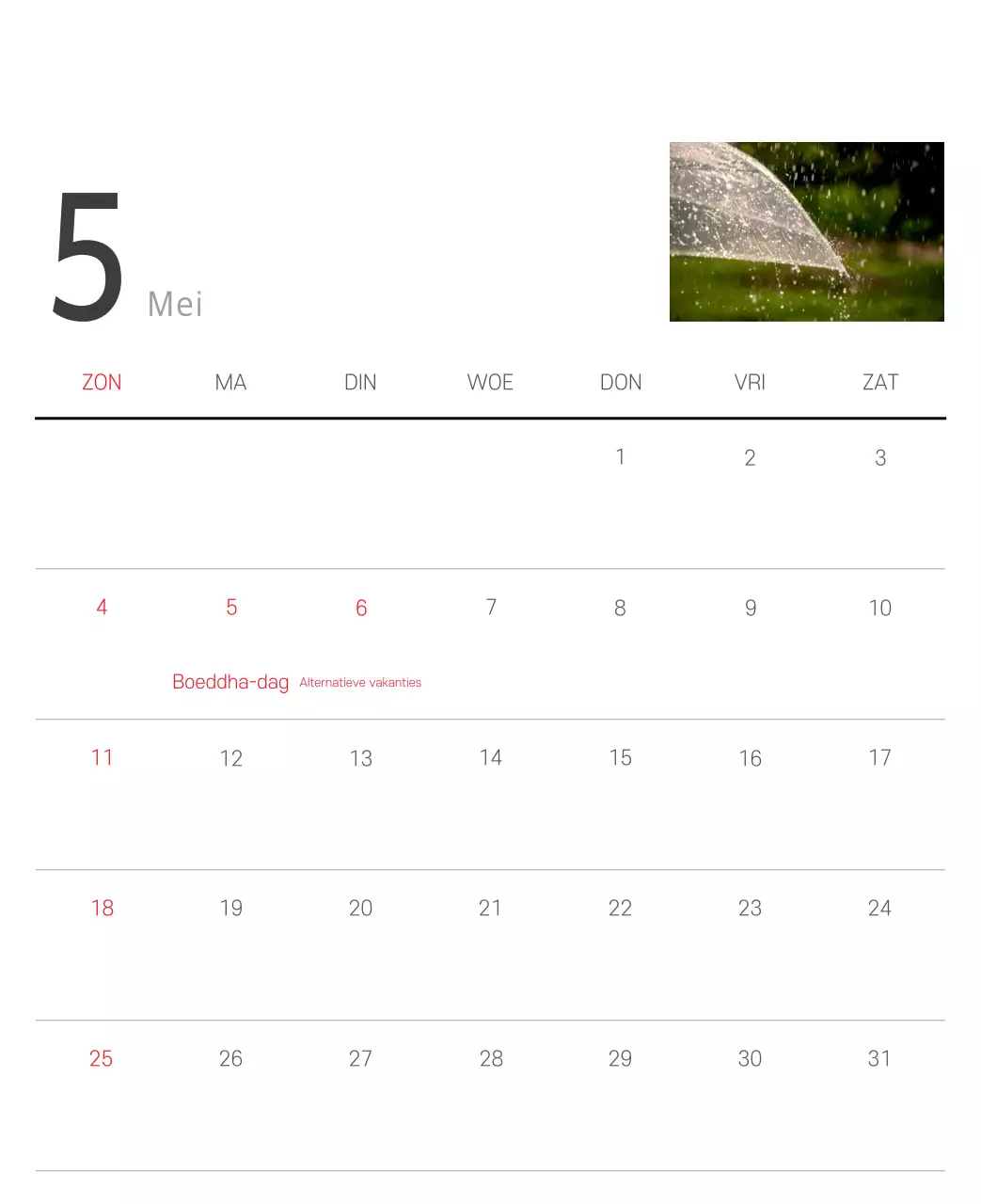 Witte schone botanische natuurkalender