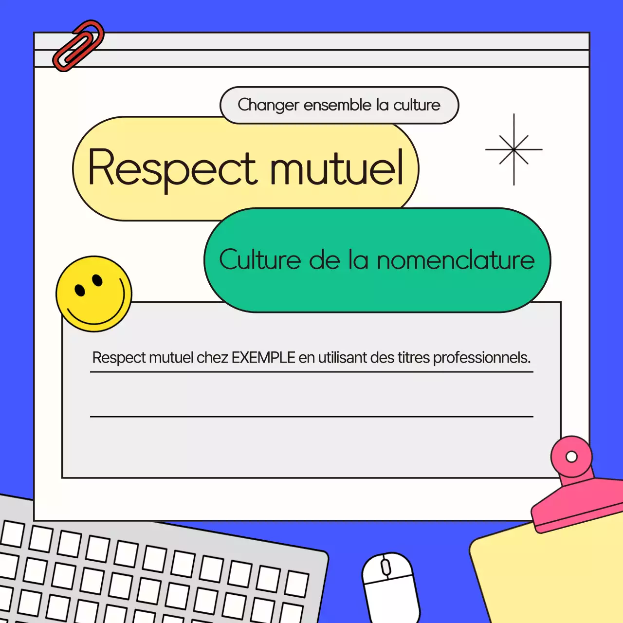 Un guide d'affaires bleu et kitsch