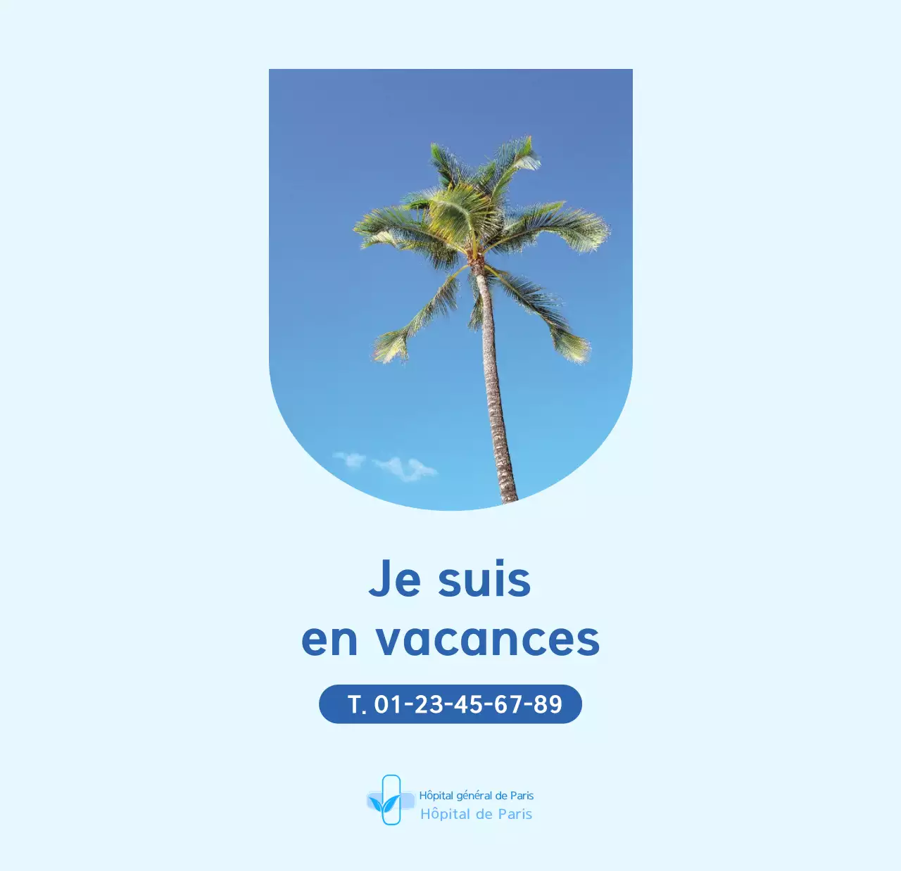 Calendrier hospitalier moderne bleu