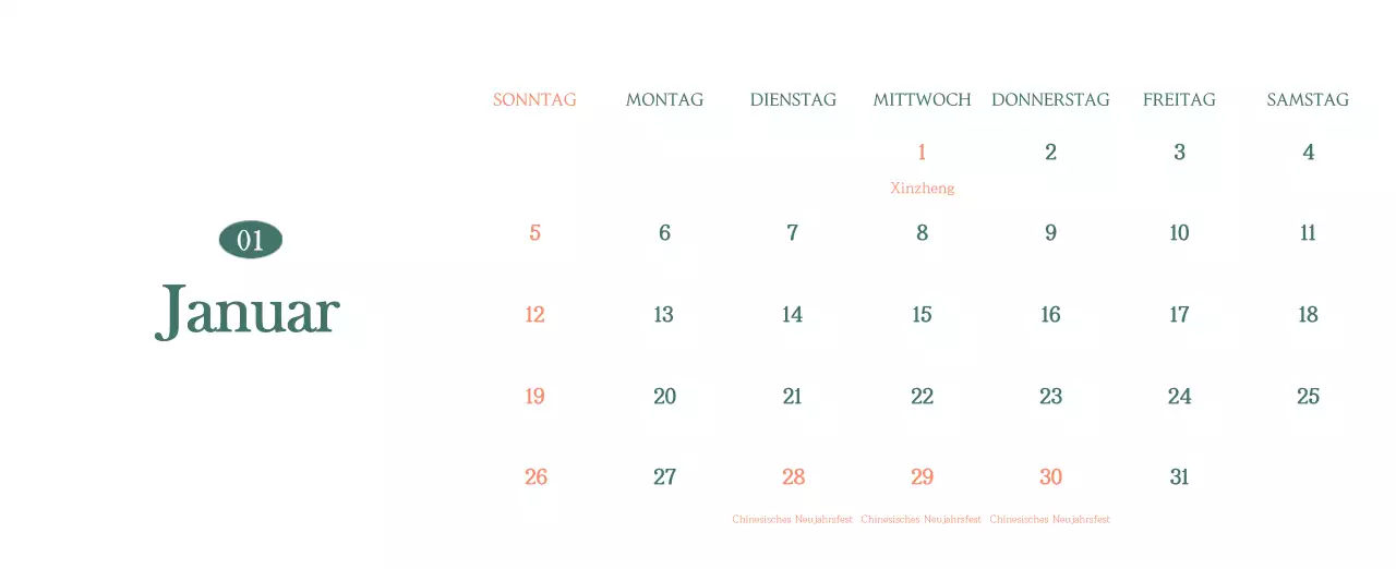 Ein moderner Café-Kalender mit Empfehlungen für das Getränk des Monats
