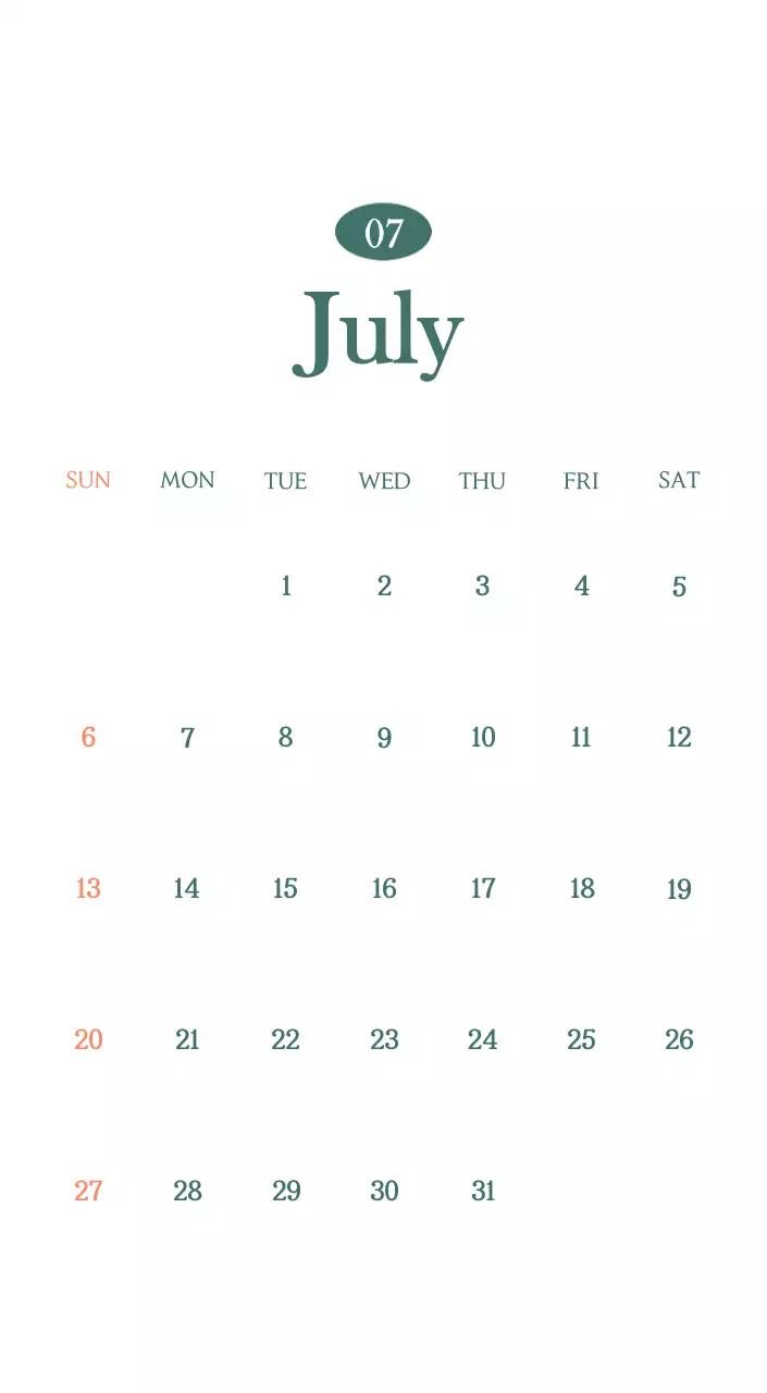 A modern cafe calendar with drink of the month recommendations