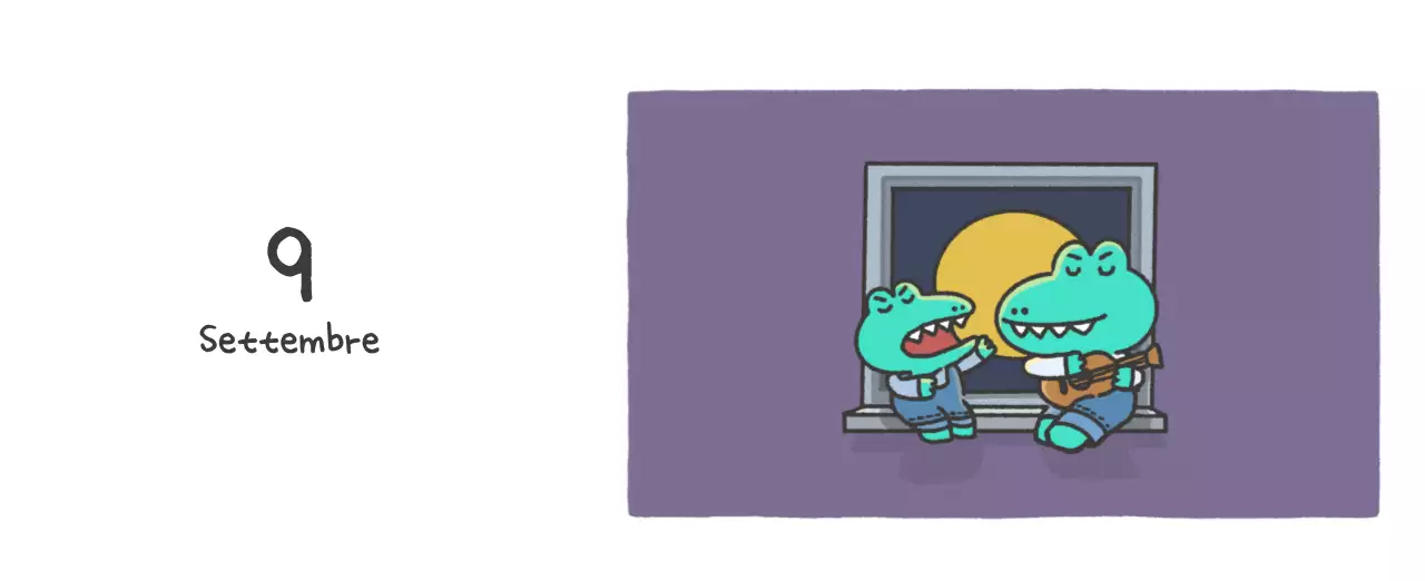 Un calendario con un simpatico concetto di illustrazione di Ago