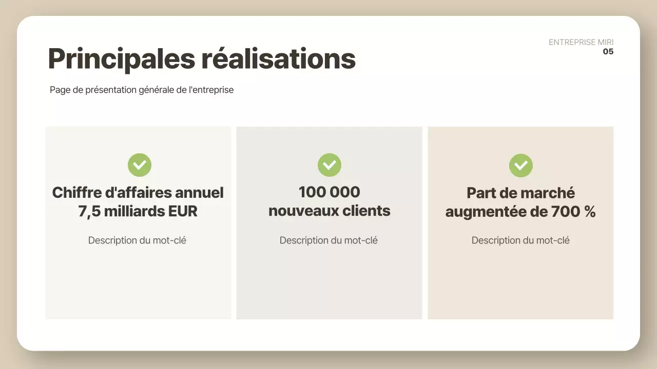 Description du rapport de nettoyage beige