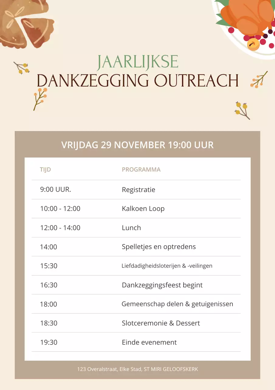 beige traditioneel Thanksgiving evenement
