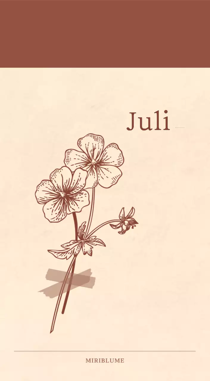 Ein sentimentaler Blumenkalender in hellbraunem und braunem Wollpapierkonzept