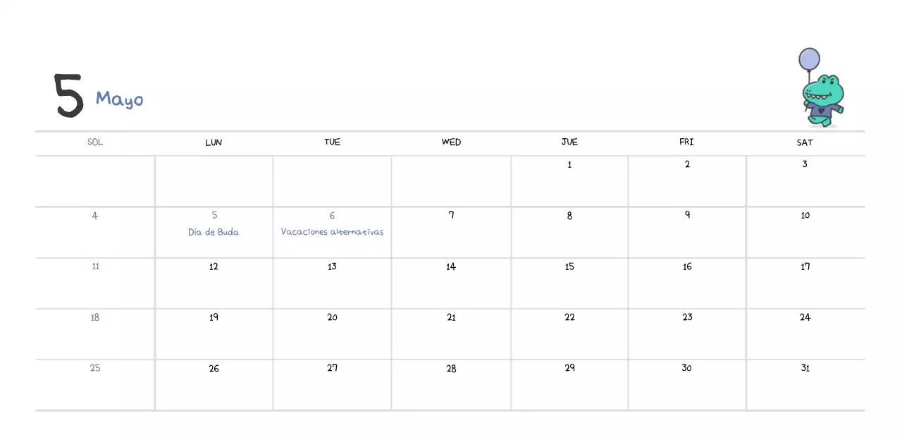 Un calendario con un bonito concepto de ilustración de Ago