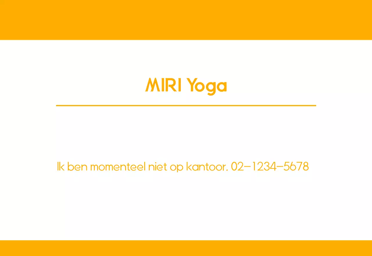 Oranje Minimalistische Yoga Promotiekalender