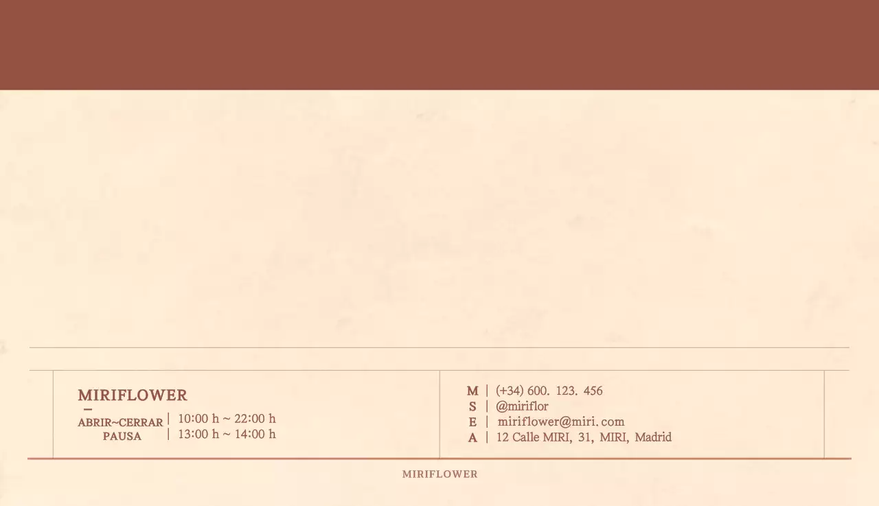 Un calendario sentimental de floristería en papel de lana marrón claro y marrón concepto