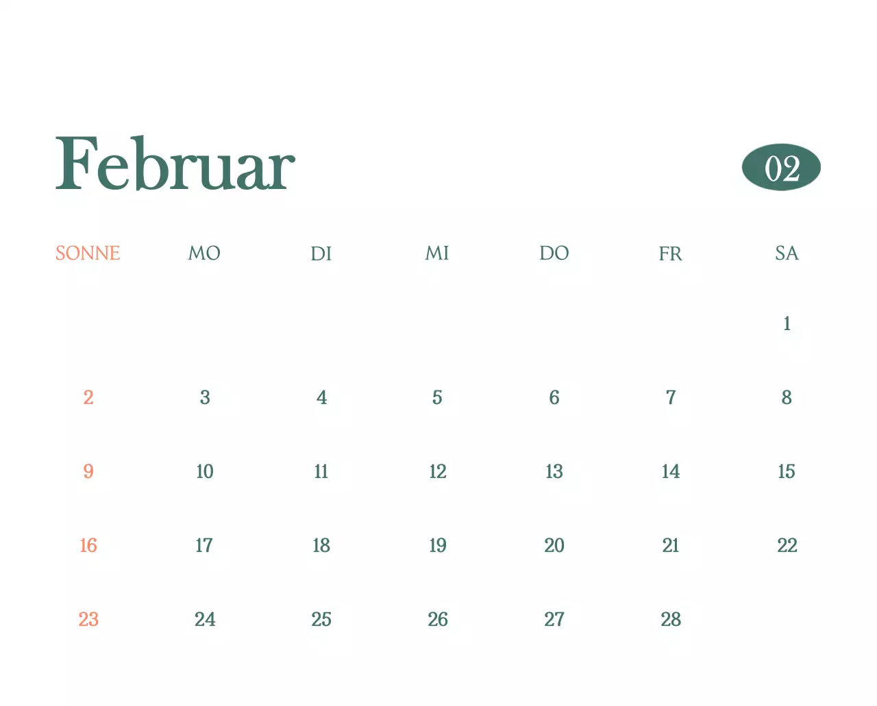 Ein moderner Café-Kalender mit Empfehlungen für das Getränk des Monats