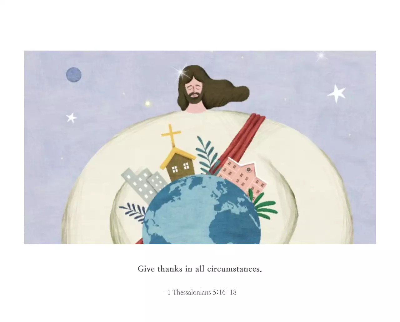 Ilustrasi gereja yang bersih dengan warna pastel