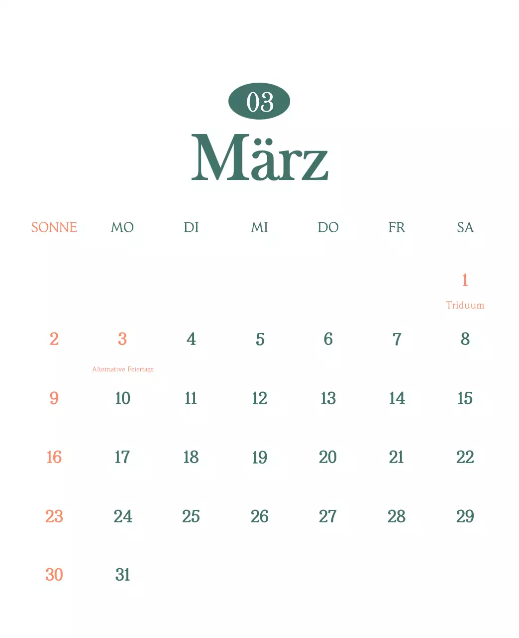 Ein moderner Café-Kalender mit Empfehlungen für das Getränk des Monats