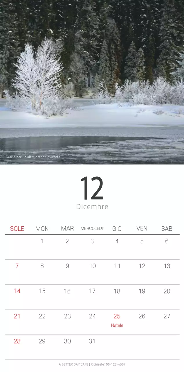 Calendario botanico naturale bianco e pulito