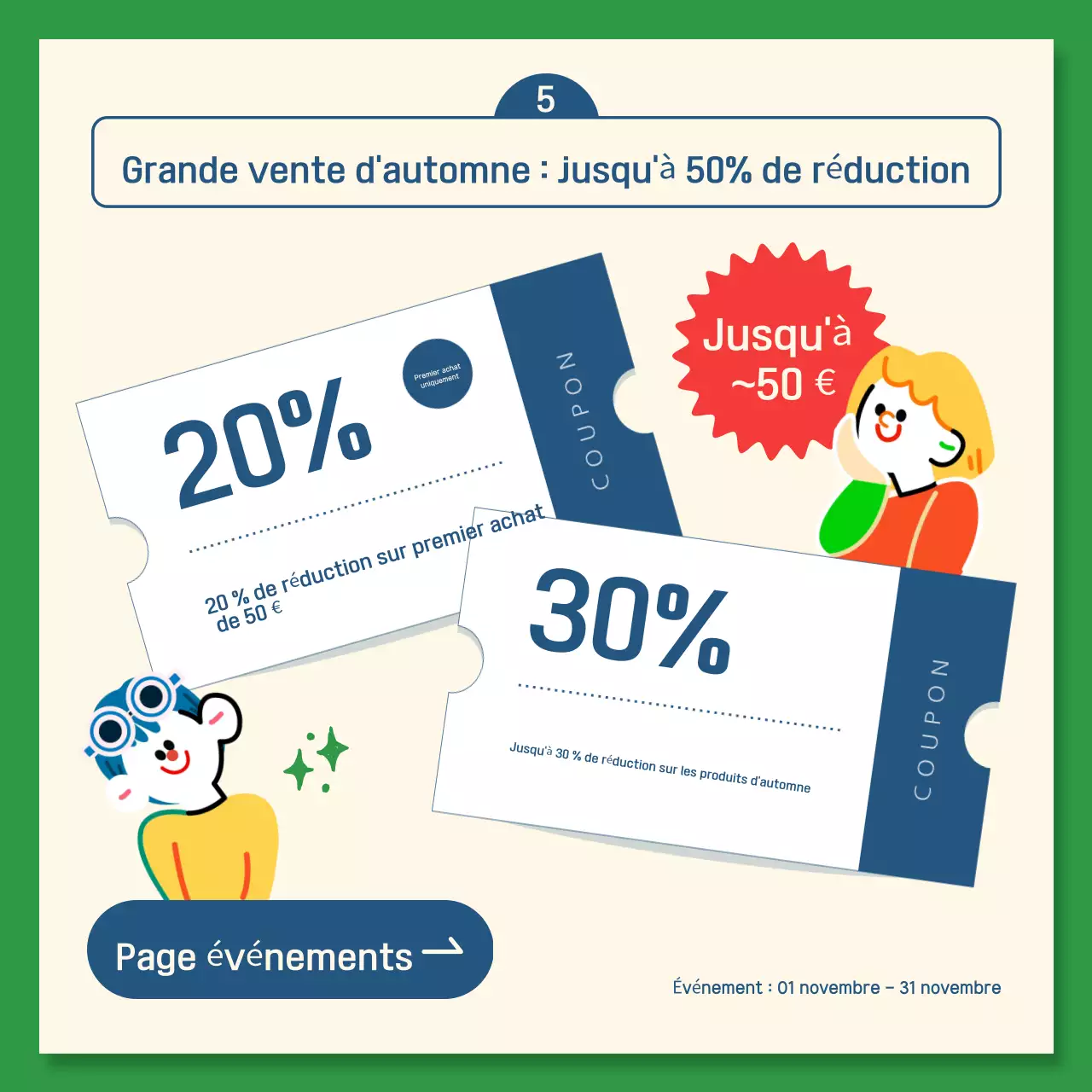 Un guide de choix kitsch en bleu marine et vert