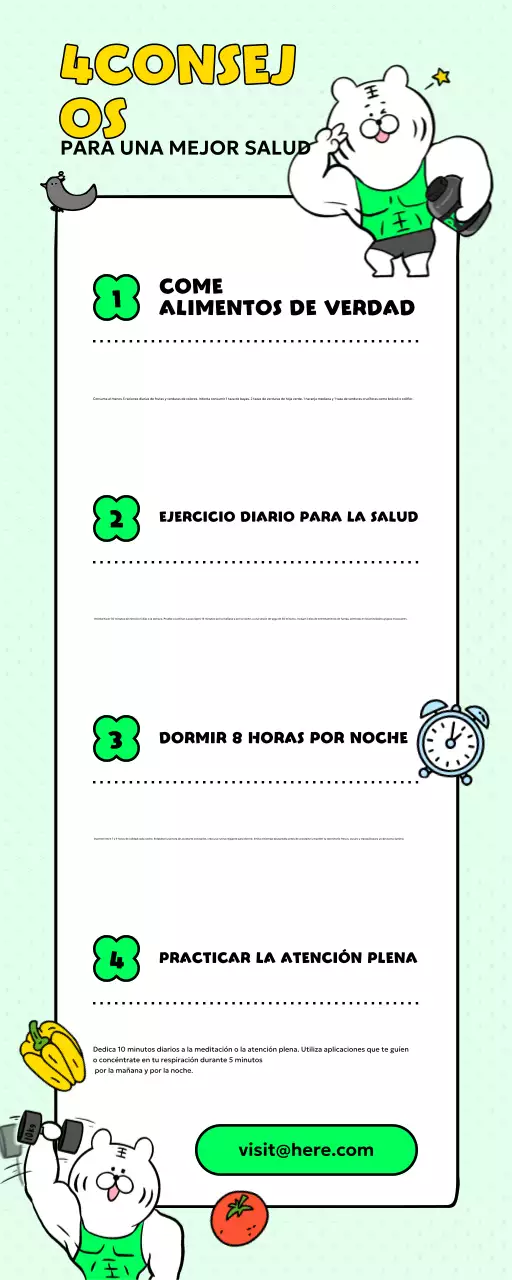 animación ecológica directriz de estilo de vida saludable