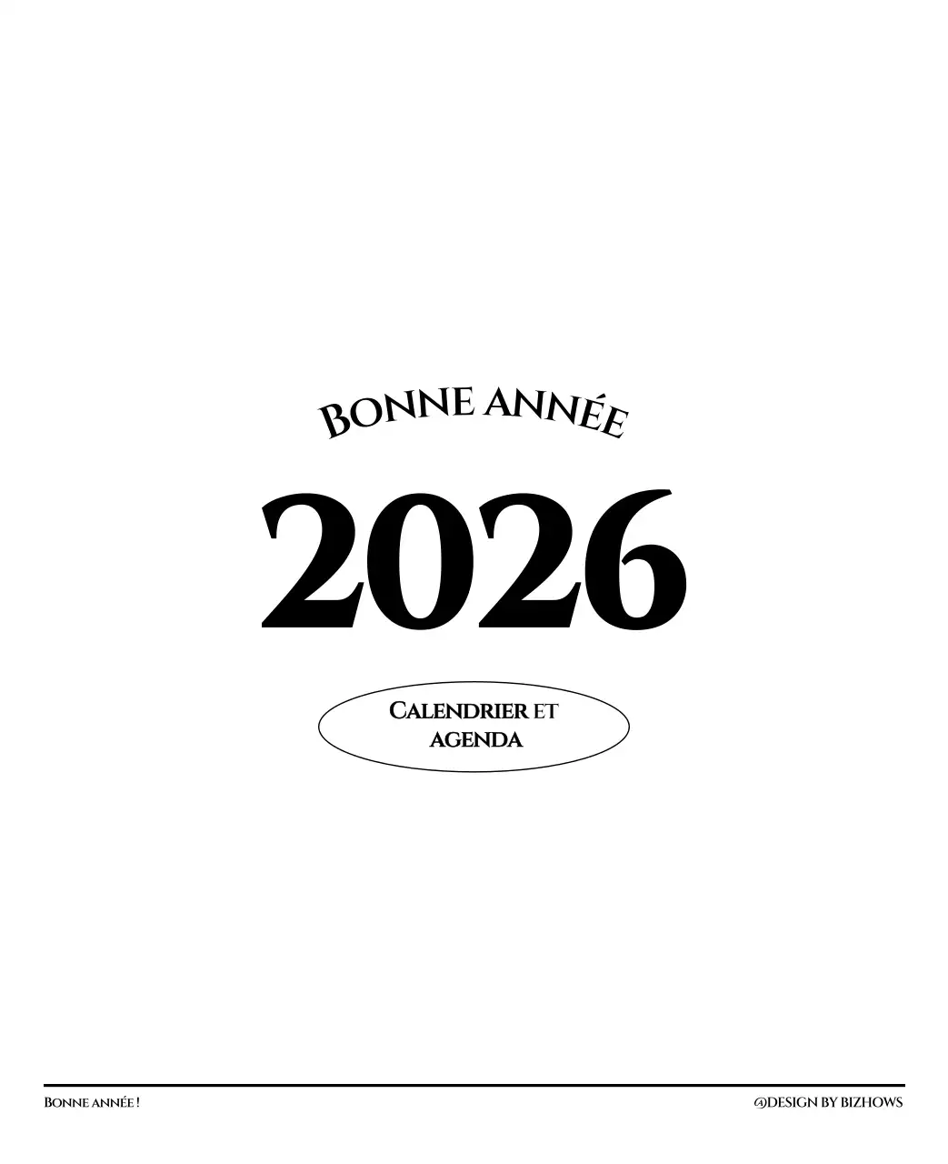 Calendrier simple avec un concept de photographie de voyage émotionnel en noir et blanc