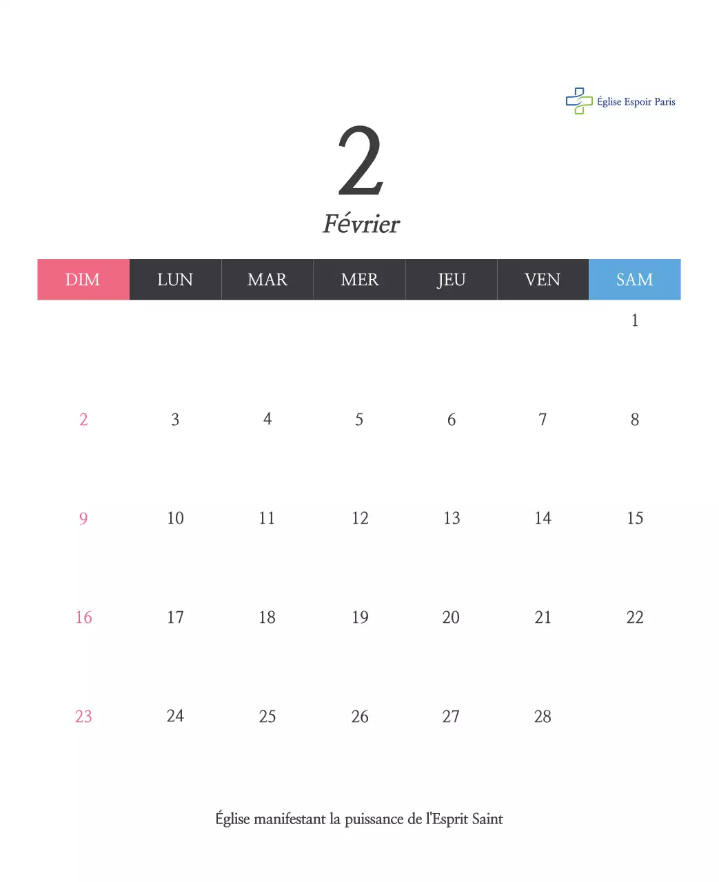 Calligraphie simple Promotion de l'église biblique