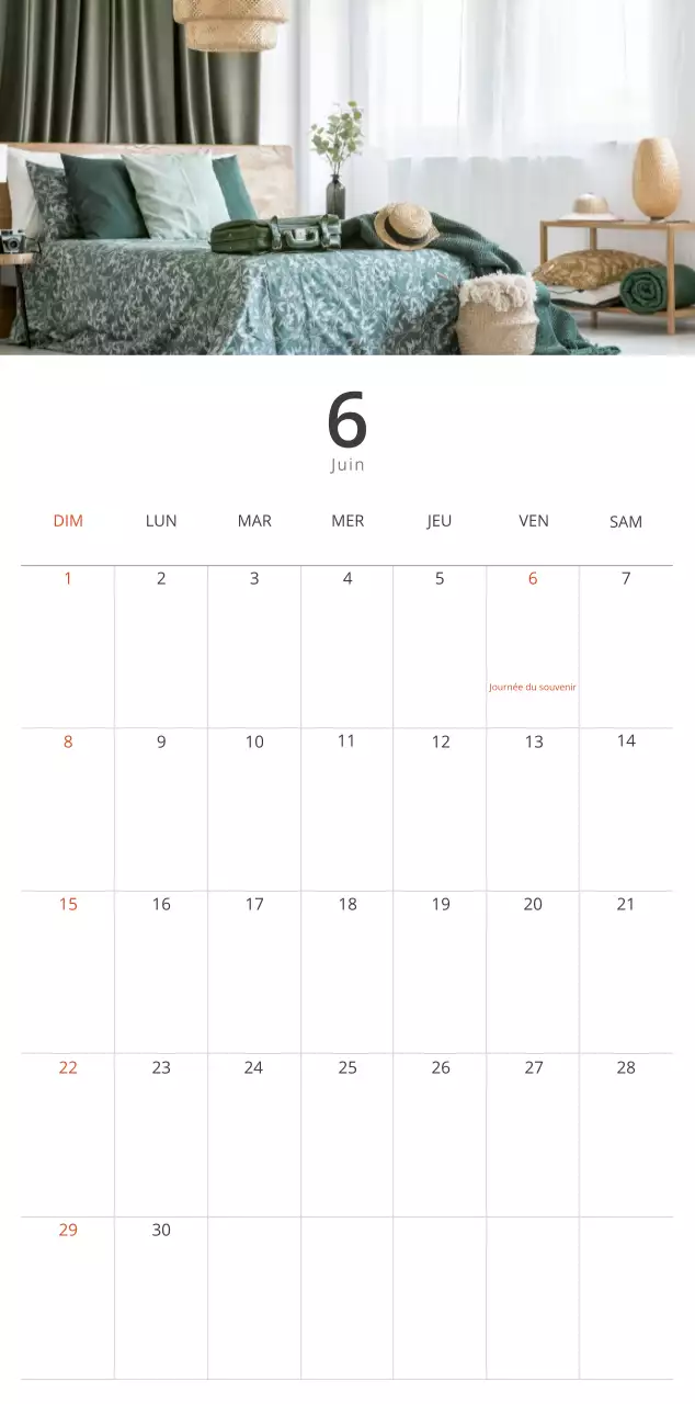 Calendrier intérieur minimaliste beige