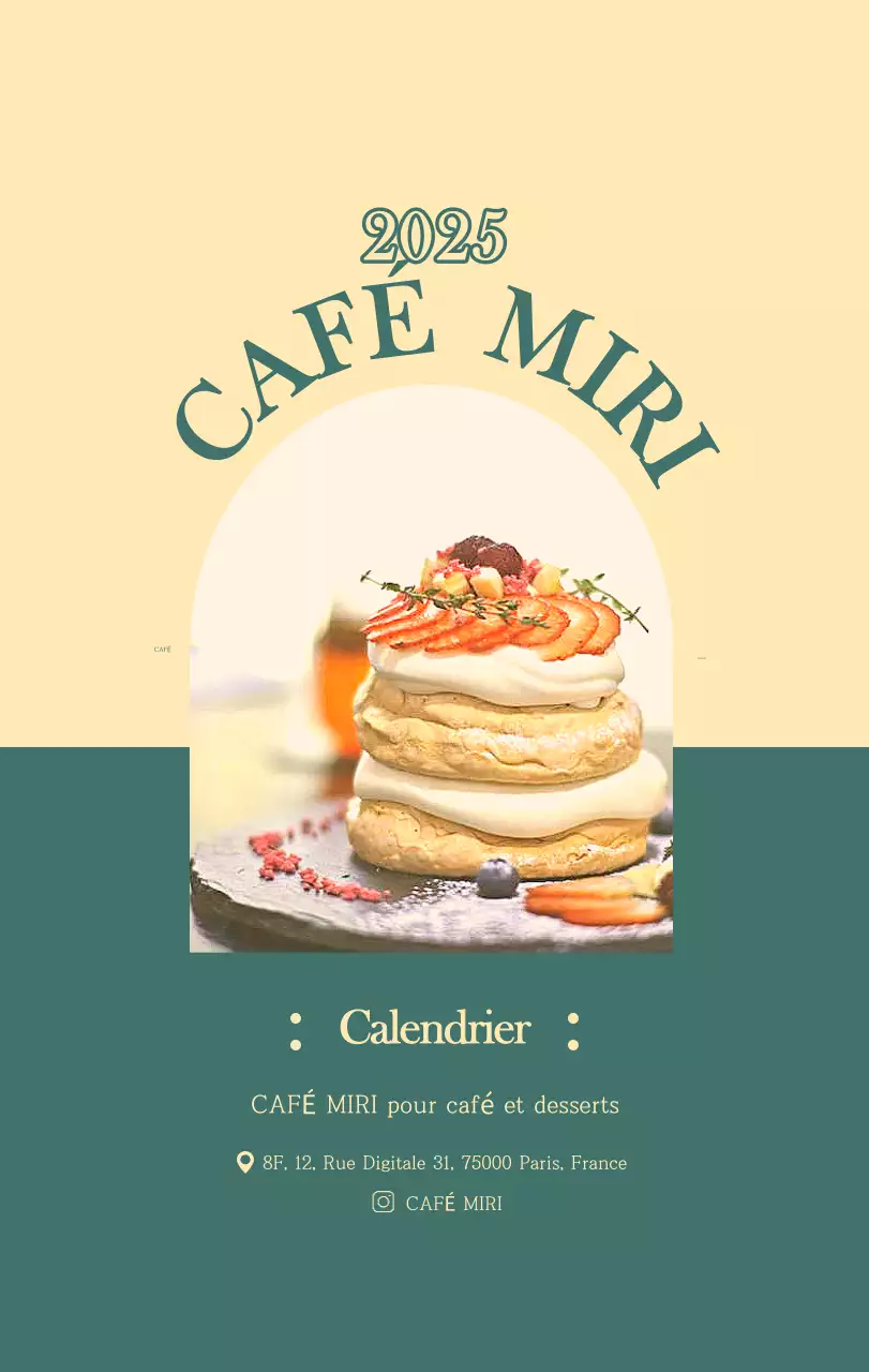 Un calendrier moderne pour les cafés avec des recommandations sur la boisson du mois.