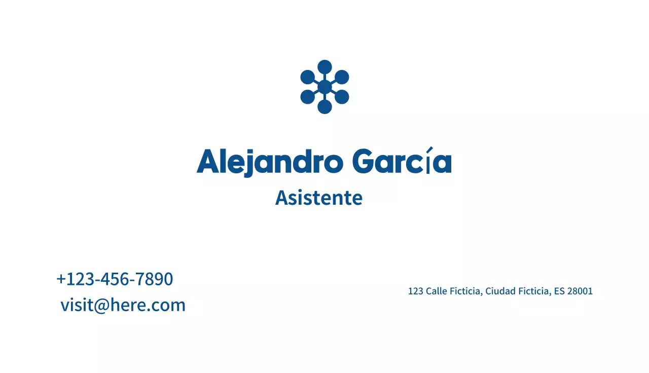 tarjeta de visita simple azul