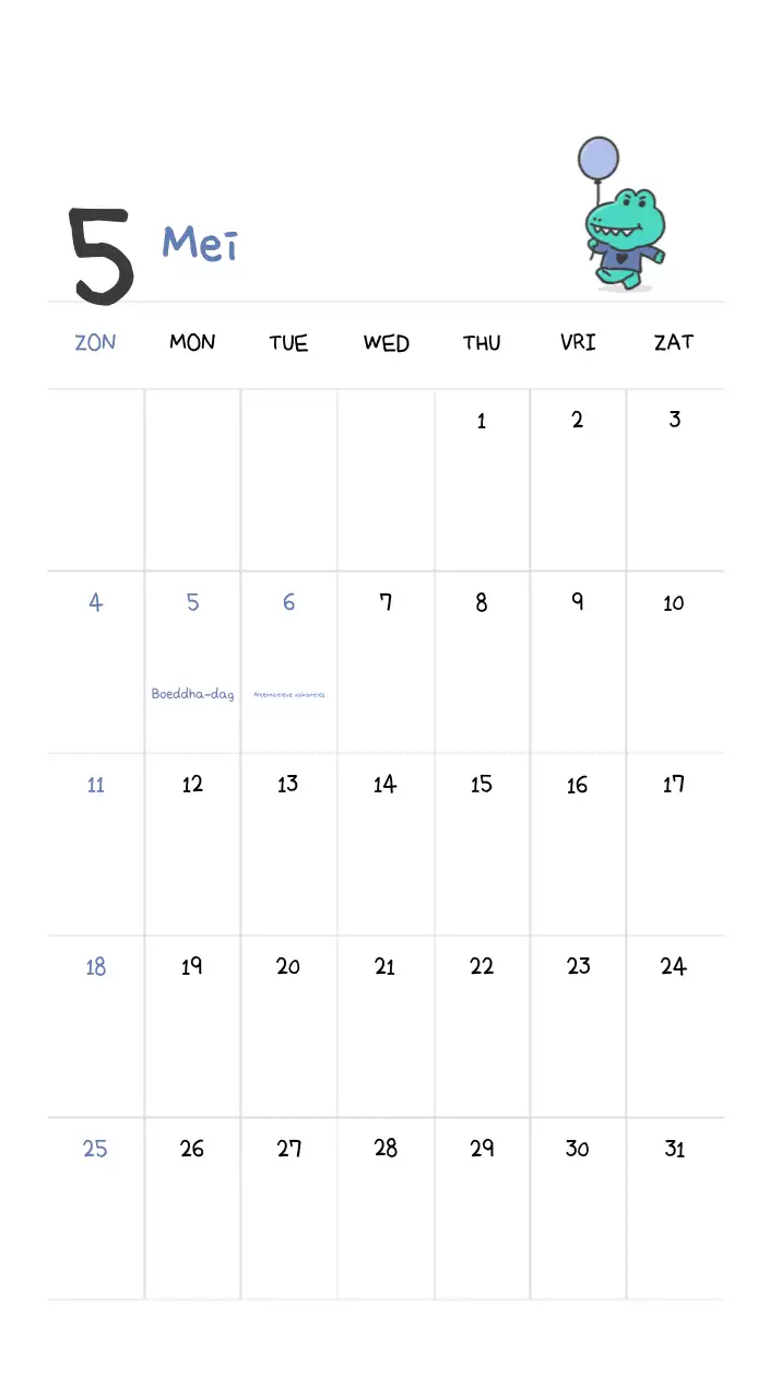 Een kalender met een schattig Ago-illustratieconcept