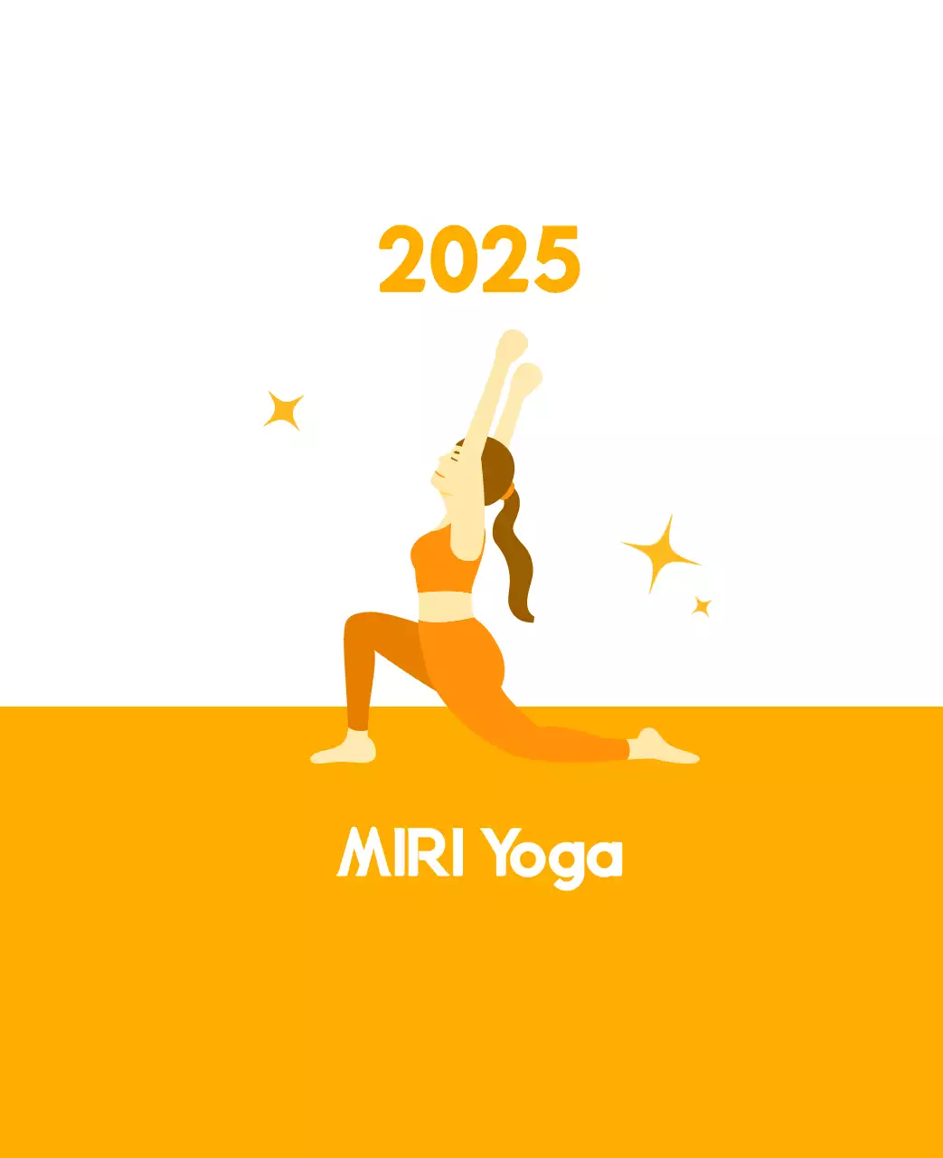 Orange Minimalistischer Yoga-Aktionskalender