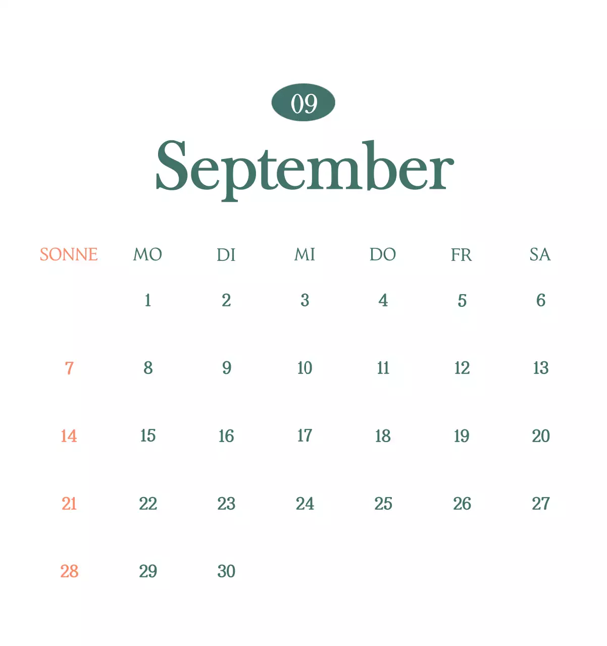 Ein moderner Café-Kalender mit Empfehlungen für das Getränk des Monats