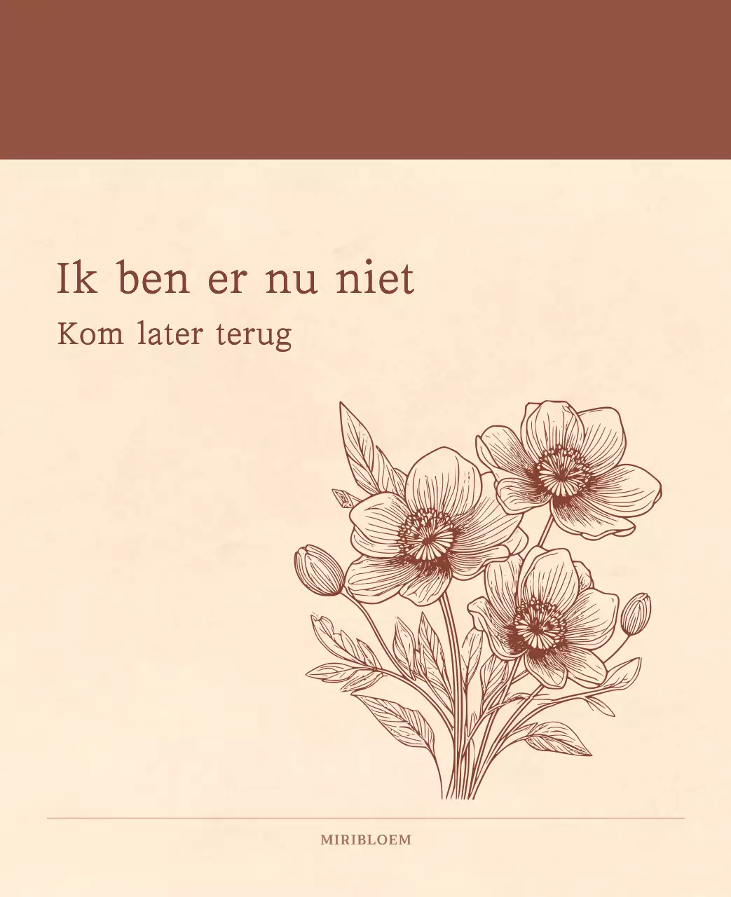 Een sentimentele bloemenkalender in lichtbruin en bruin wollen papierconcept