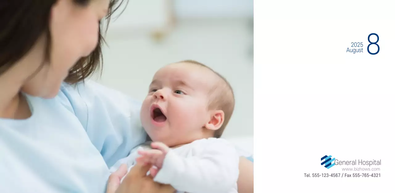 Navy White Simple Hospital Promotional Calendar