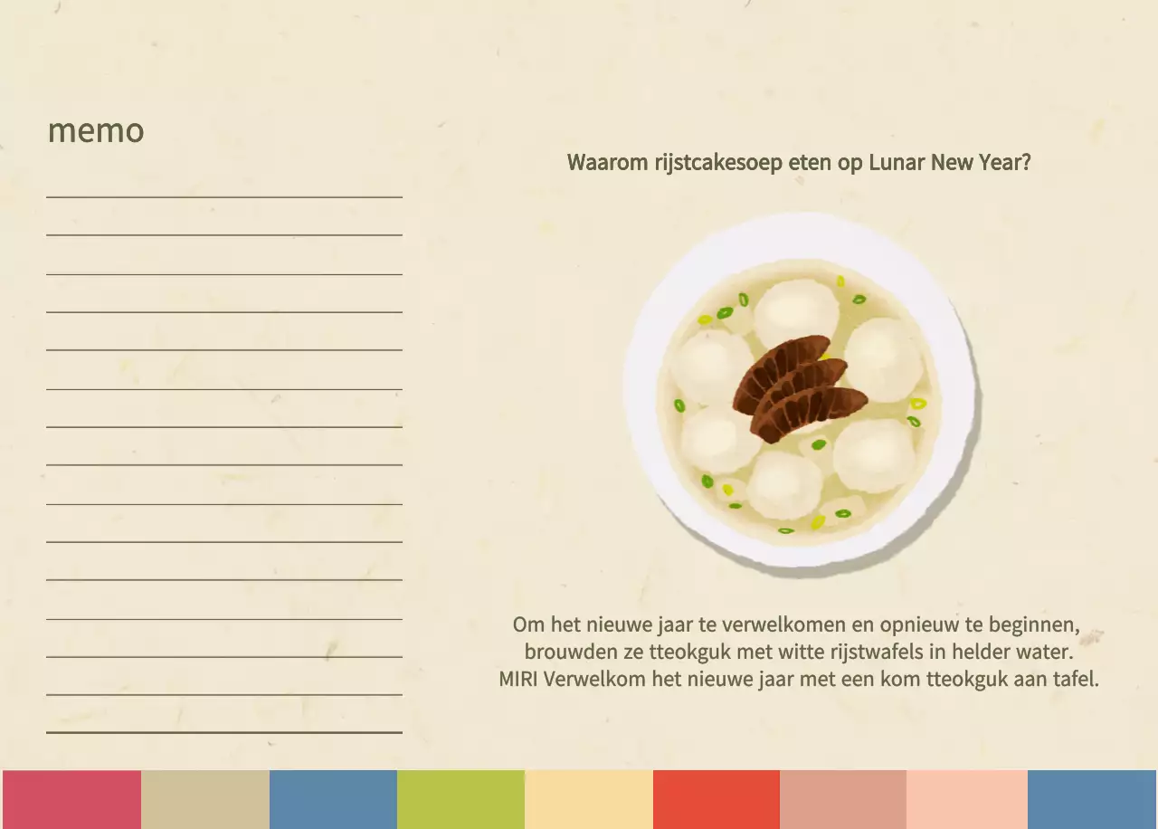 Beige Traditionele Eetkalender