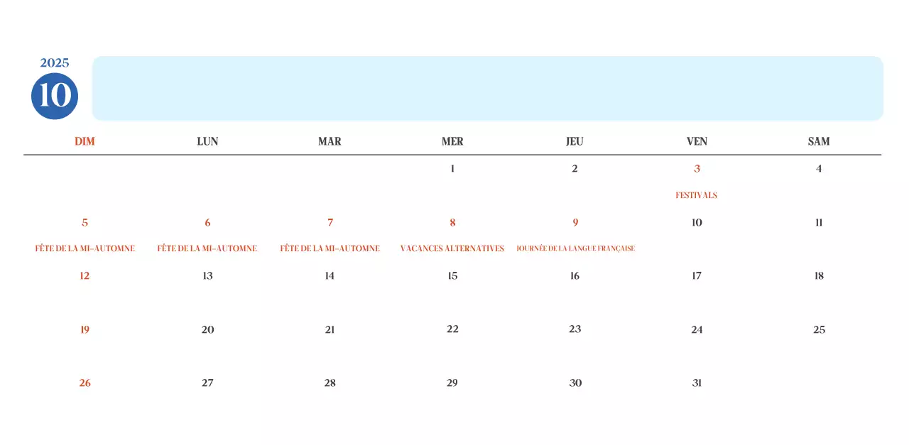 Calendrier hospitalier moderne bleu