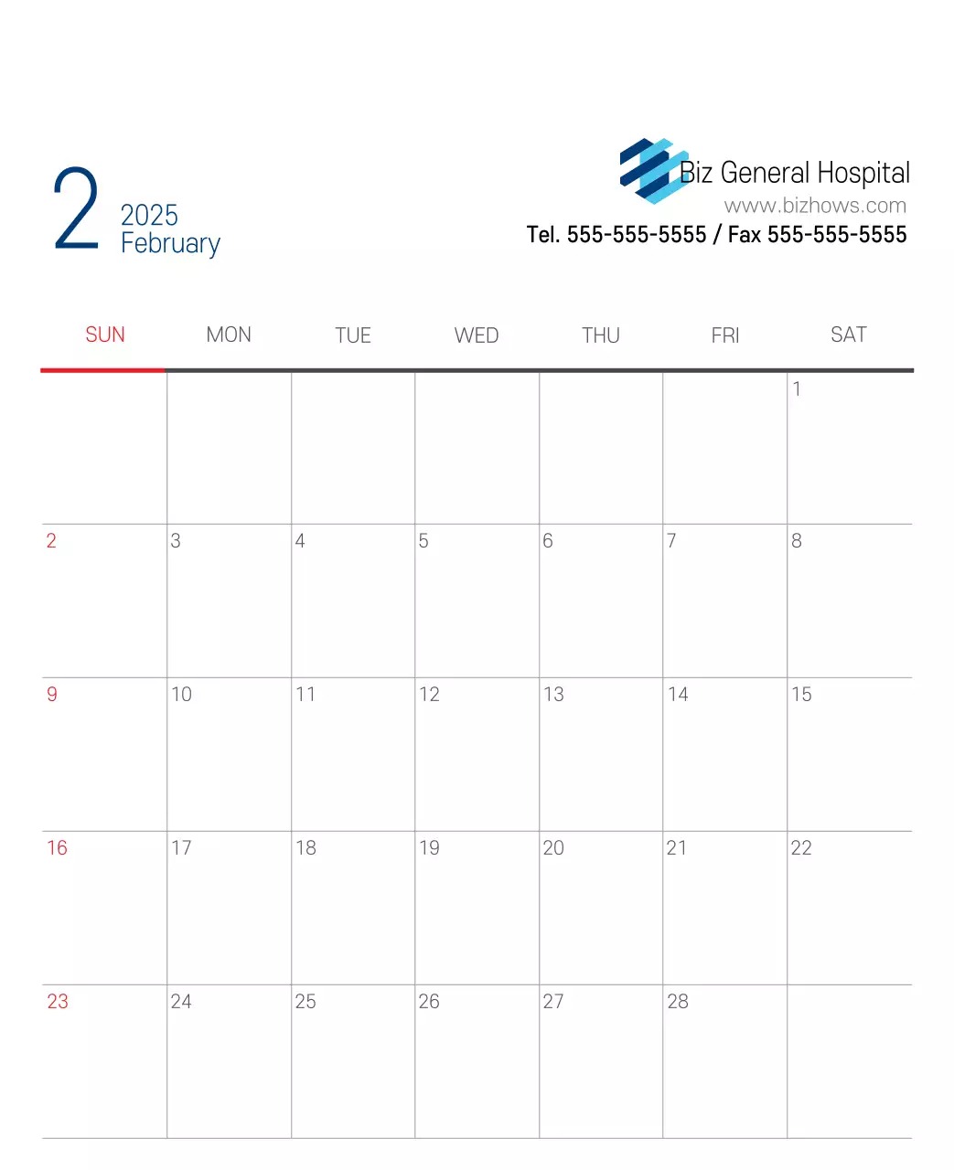 Kalender Promosi Rumah Sakit Sederhana Putih Angkatan Laut