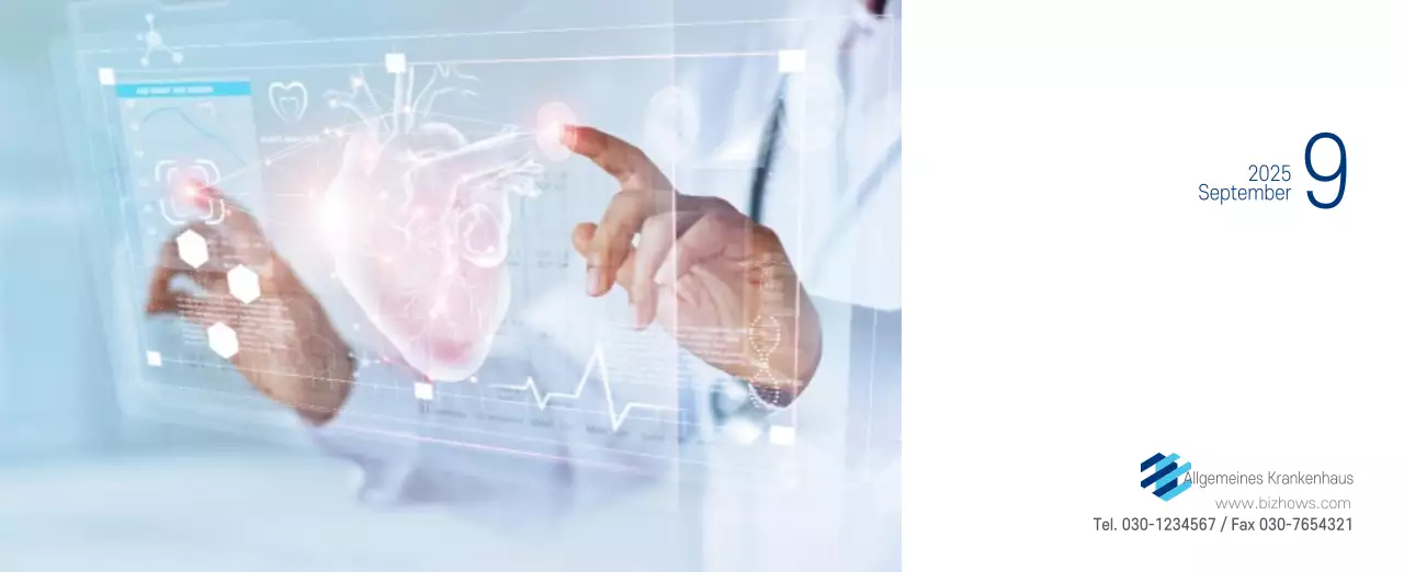 Marineblauer einfacher Krankenhaus-Werbekalender