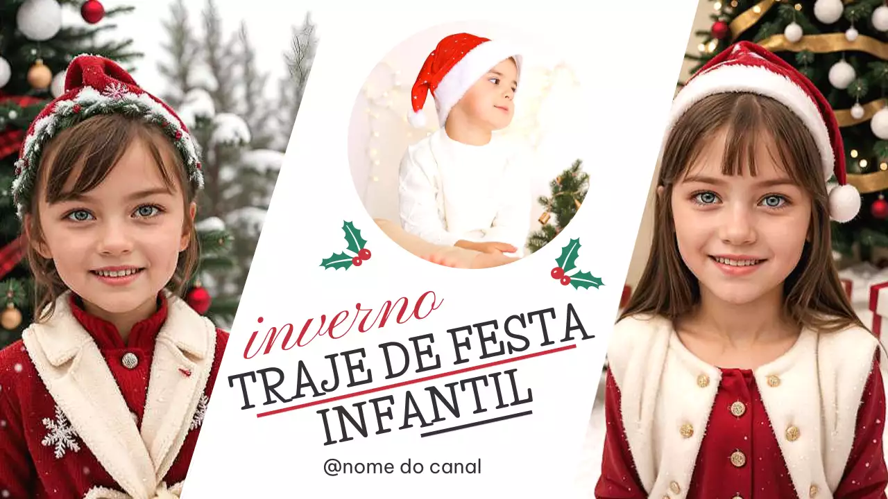 Promoção de moda infantil festiva vermelha