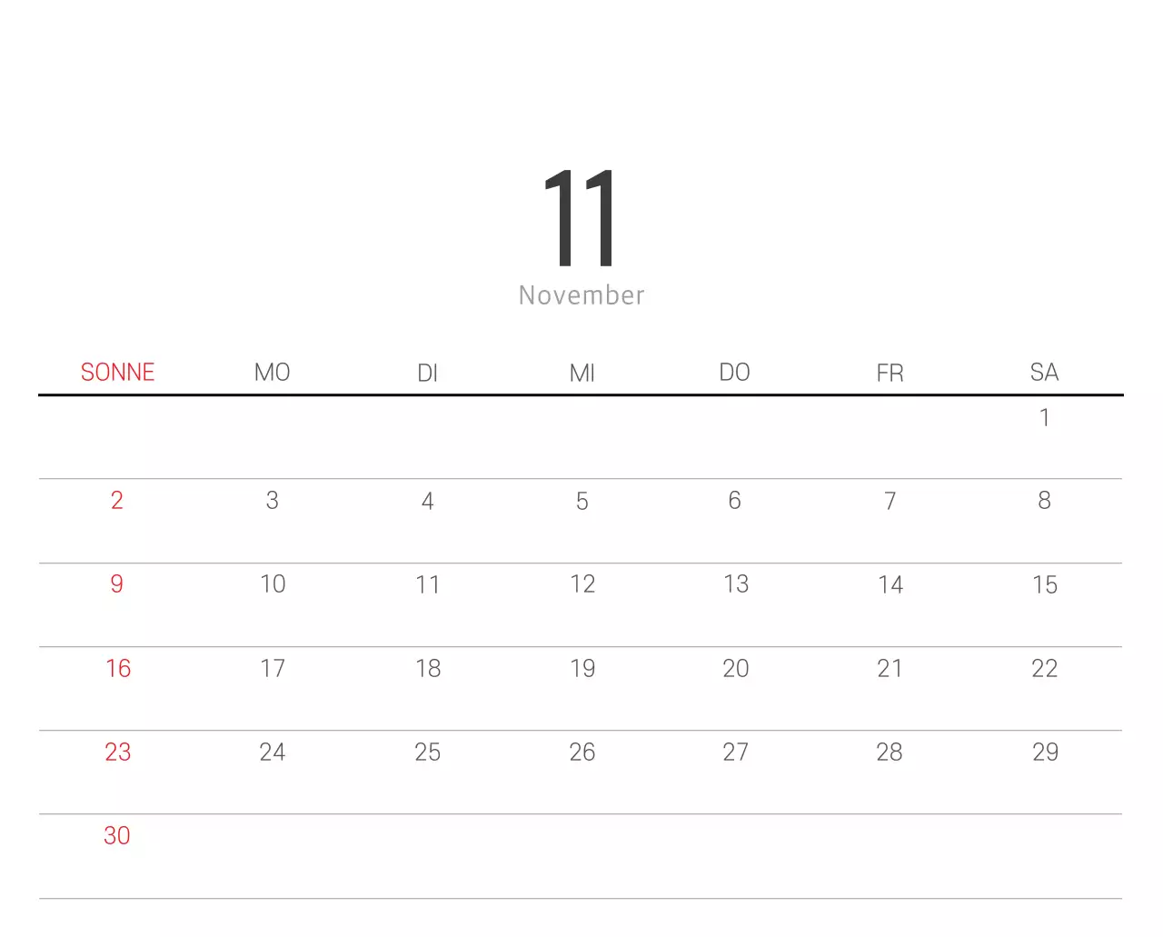 Weißer sauberer botanischer Naturkalender