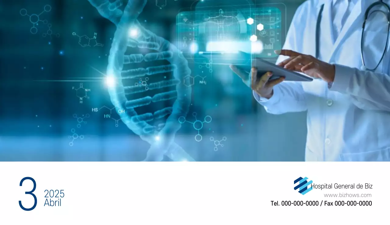 Calendario promocional Hospital Navy White Simple