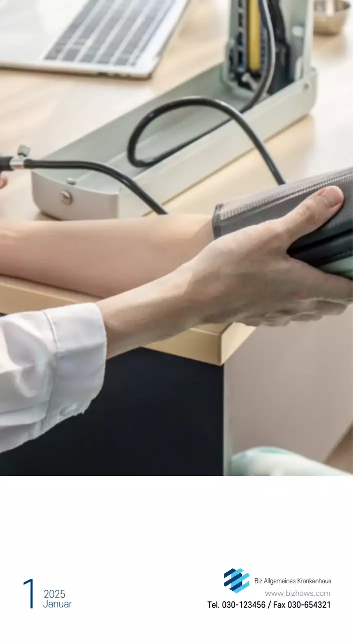 Marineblauer einfacher Krankenhaus-Werbekalender