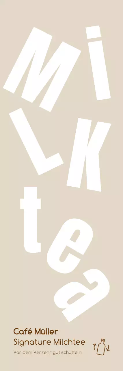 Beige minimalistische Getränkewerbung