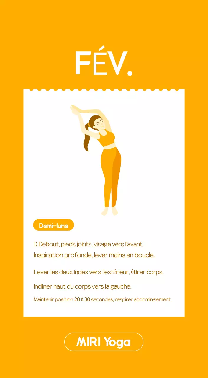 Calendrier promotionnel de yoga minimaliste orange