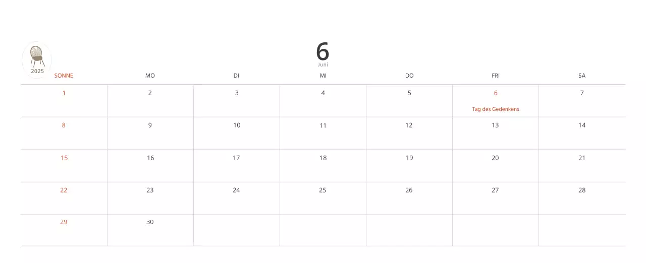 Beigefarbener minimalistischer Innenkalender