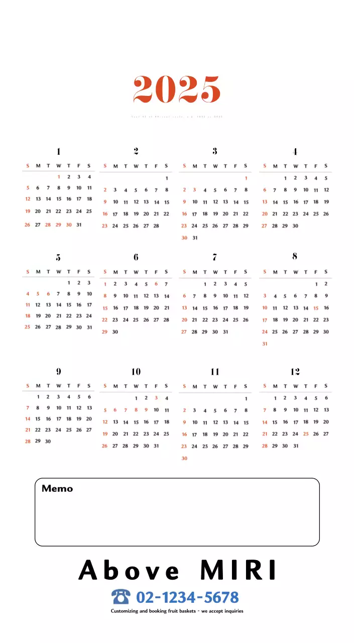 Retro concept nostalgia calendar in red