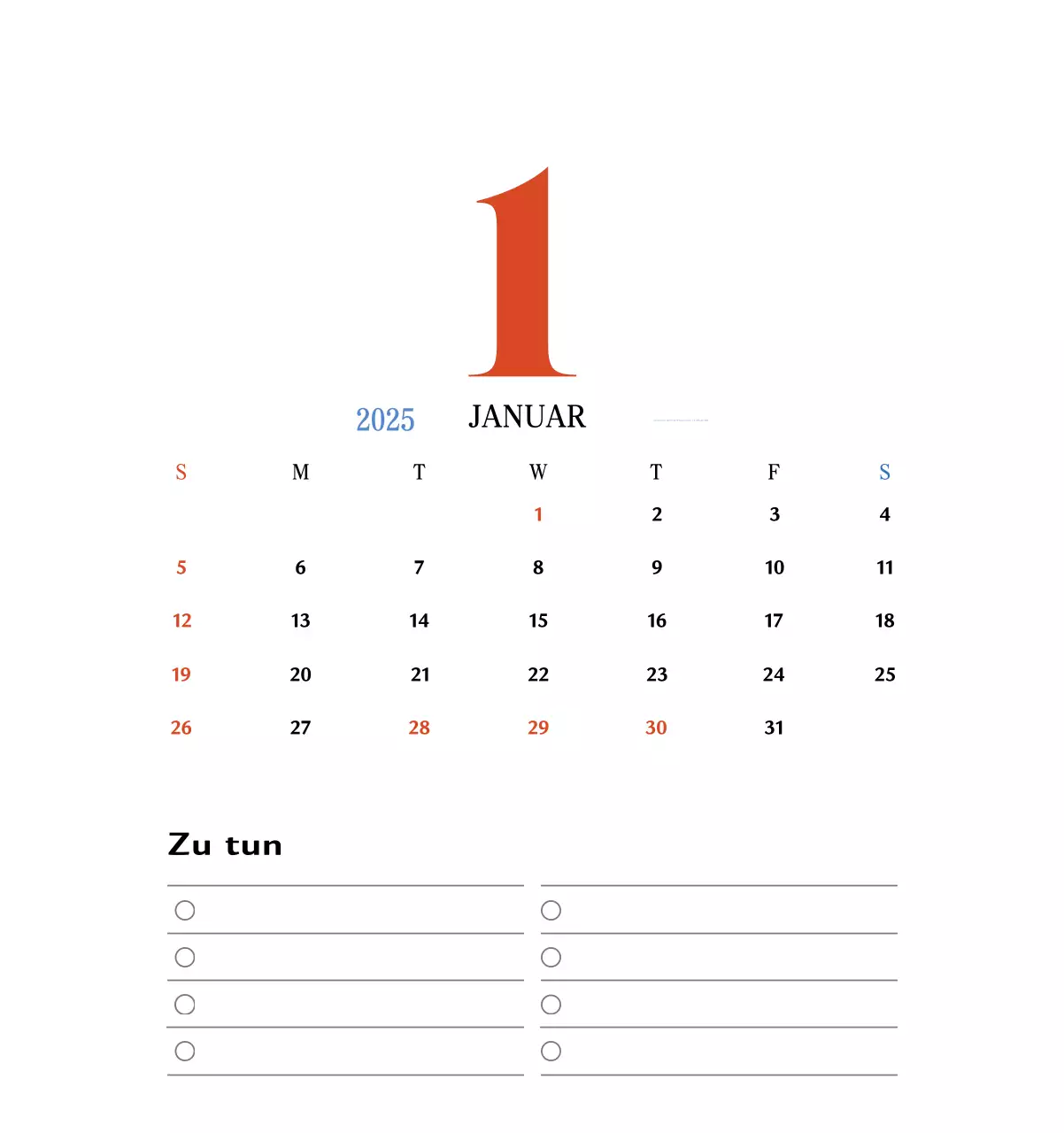 Retro-Konzept Erinnerungskalender in rot