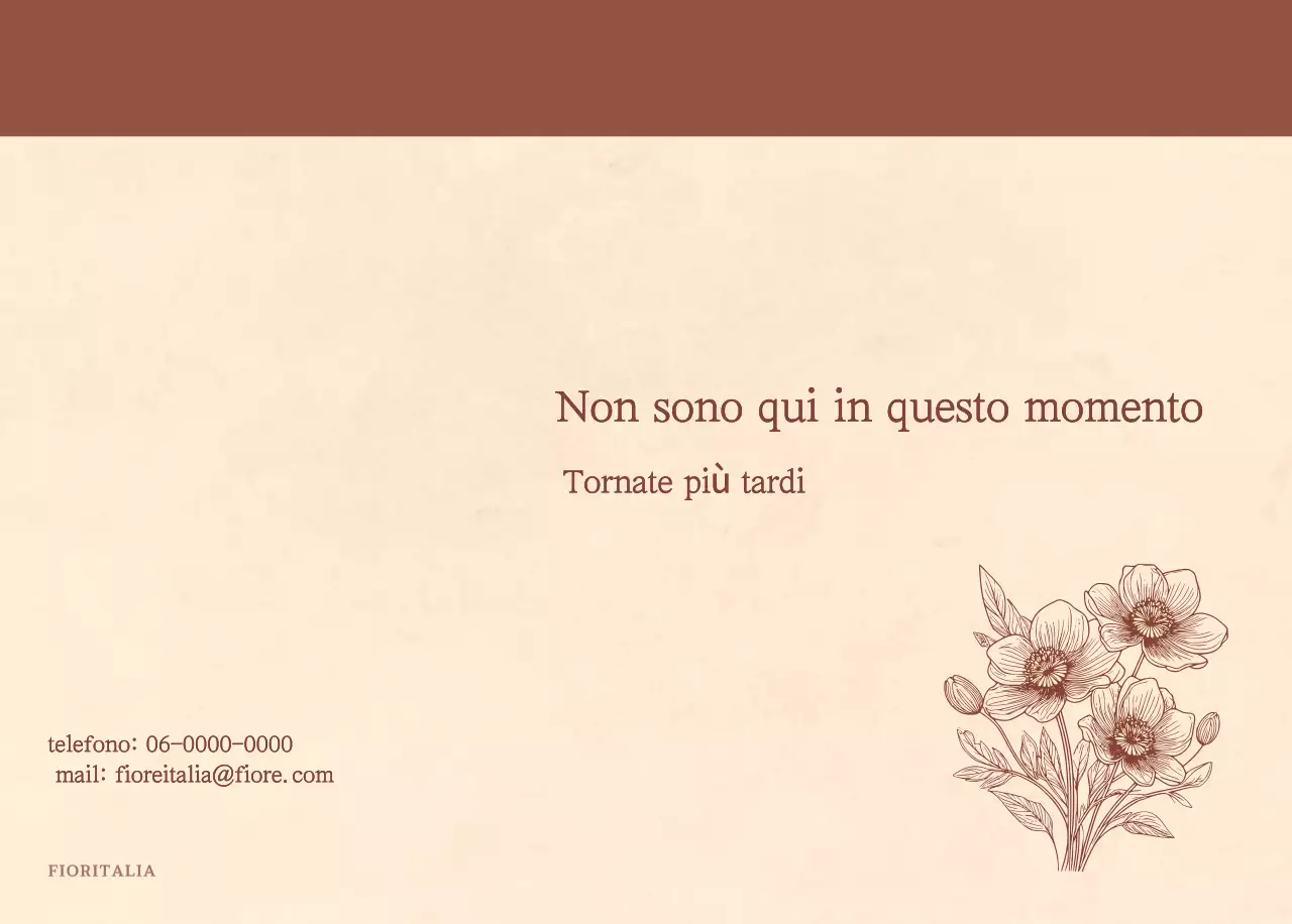 Un calendario sentimentale per fioristi in carta di lana marrone chiaro e marrone.