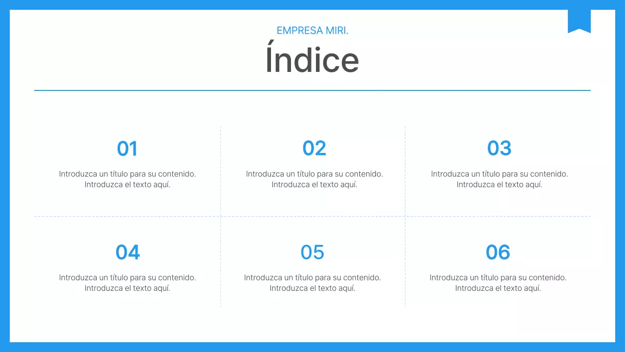 Informe corporativo sencillo en azul y blanco