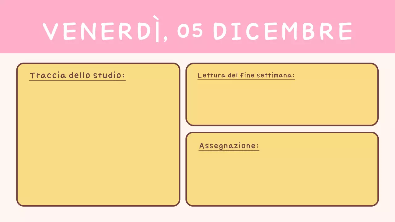 Agenda gialla semplice per la scuola